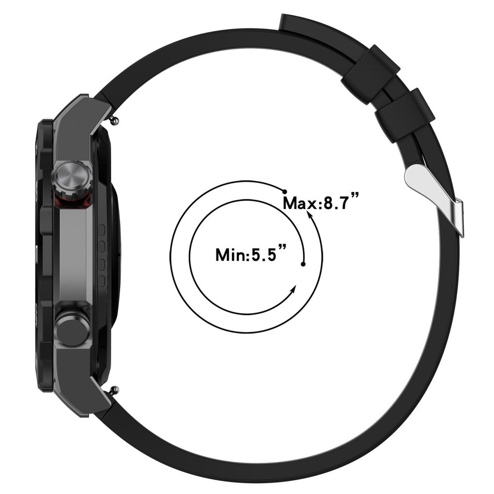 Meget Nydelig Silikone Universal Rem passer til Smartwatch - Sort#serie_1