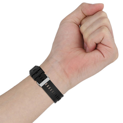 Meget Nydelig Silikone Universal Rem passer til Smartwatch - Sort#serie_1