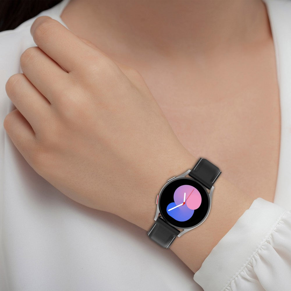 Super Fint Ægte Læder Universal Rem passer til Smartwatch - Hvid#serie_5