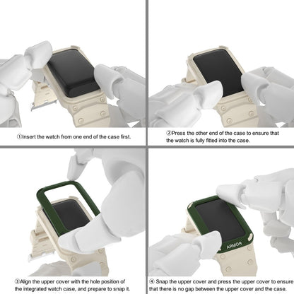 Huawei Band 8 / 7 / 6 strap with protective cover - Army Green+Beige#serie_2