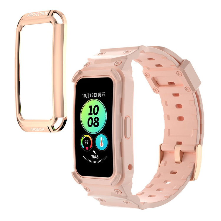 Nydelig Plastik Og Silikone Universal Rem passer til Huawei Smartwatch - Pink#serie_3