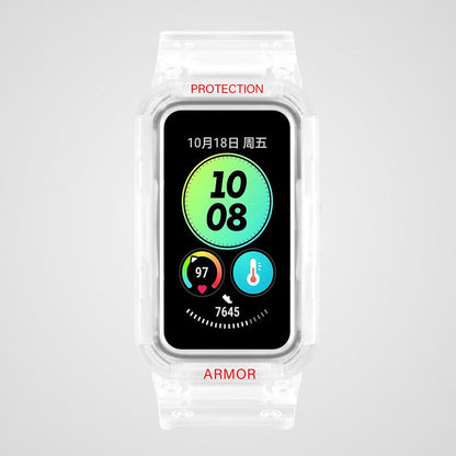 Nydelig Plastik Og Silikone Universal Rem passer til Huawei Smartwatch - Gennemsigtig#serie_7