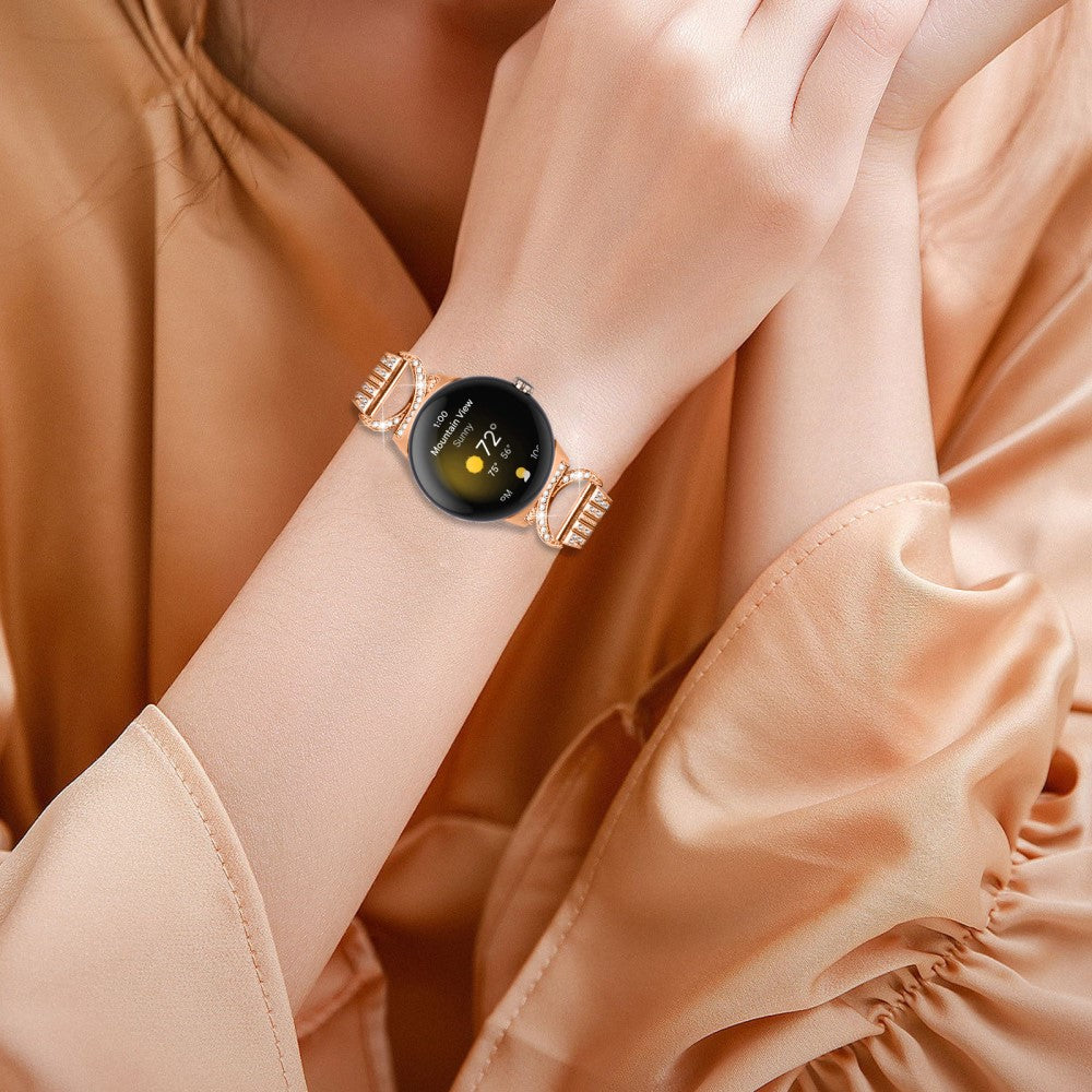 Meget Cool Metal Og Rhinsten Rem passer til Google Pixel Watch - Guld#serie_2