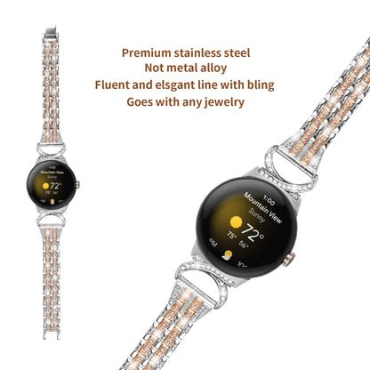 Meget Cool Metal Og Rhinsten Rem passer til Google Pixel Watch - Sølv#serie_3