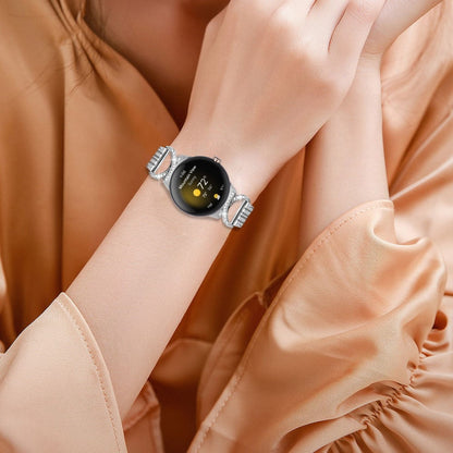 Meget Cool Metal Og Rhinsten Rem passer til Google Pixel Watch - Sølv#serie_4