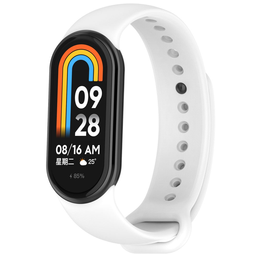 Vildt Flot Silikone Rem passer til Xiaomi Smart Band 8 - Hvid#serie_5