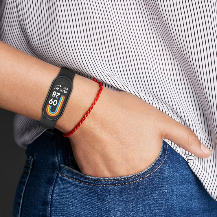 Vildt Flot Silikone Rem passer til Xiaomi Smart Band 8 - Hvid#serie_5