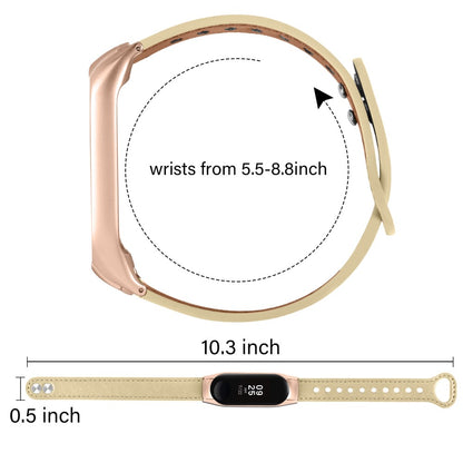 Mega Nydelig Ægte Læder Rem passer til Xiaomi Smart Band 8 - Beige#serie_5