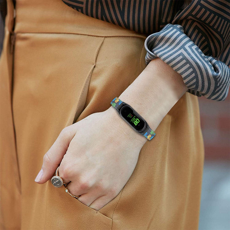 Mega Hårdfør Ægte Læder Rem passer til Xiaomi Smart Band 8 - Blå#serie_15