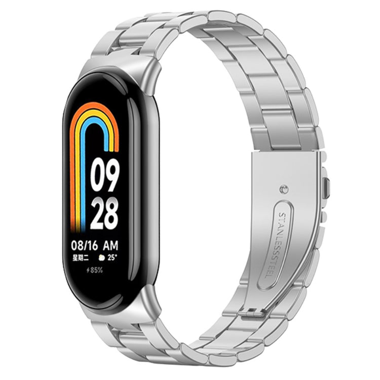 Rigtigt Sejt Metal Rem passer til Xiaomi Smart Band 8 - Sølv#serie_3