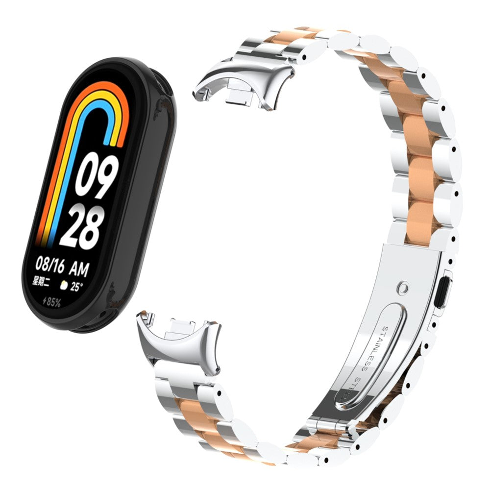 Rigtigt Sejt Metal Rem passer til Xiaomi Smart Band 8 - Pink#serie_7