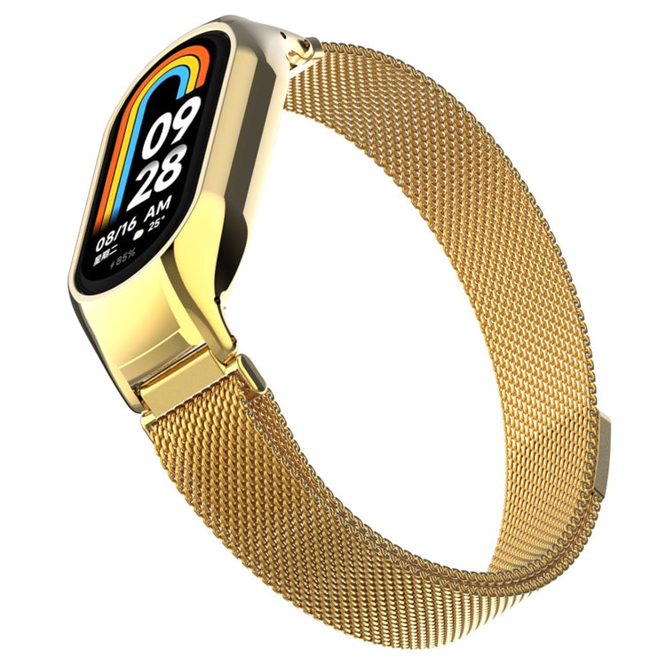 Fed Metal Rem passer til Xiaomi Smart Band 8 - Guld#serie_5