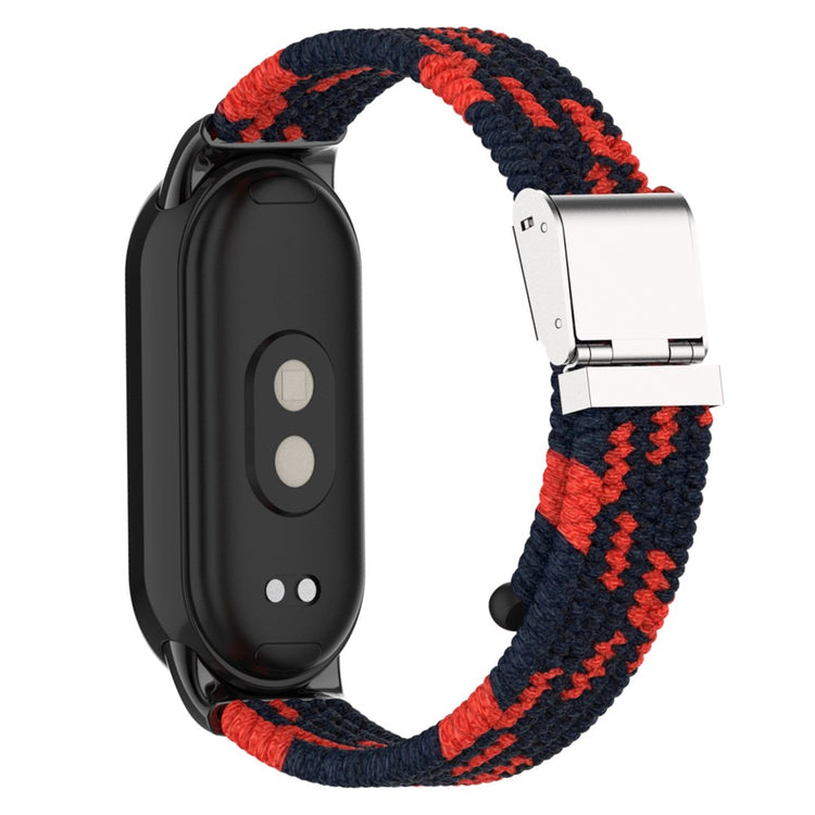 Meget Pænt Metal Og Nylon Rem passer til Xiaomi Smart Band 8 - Rød#serie_11