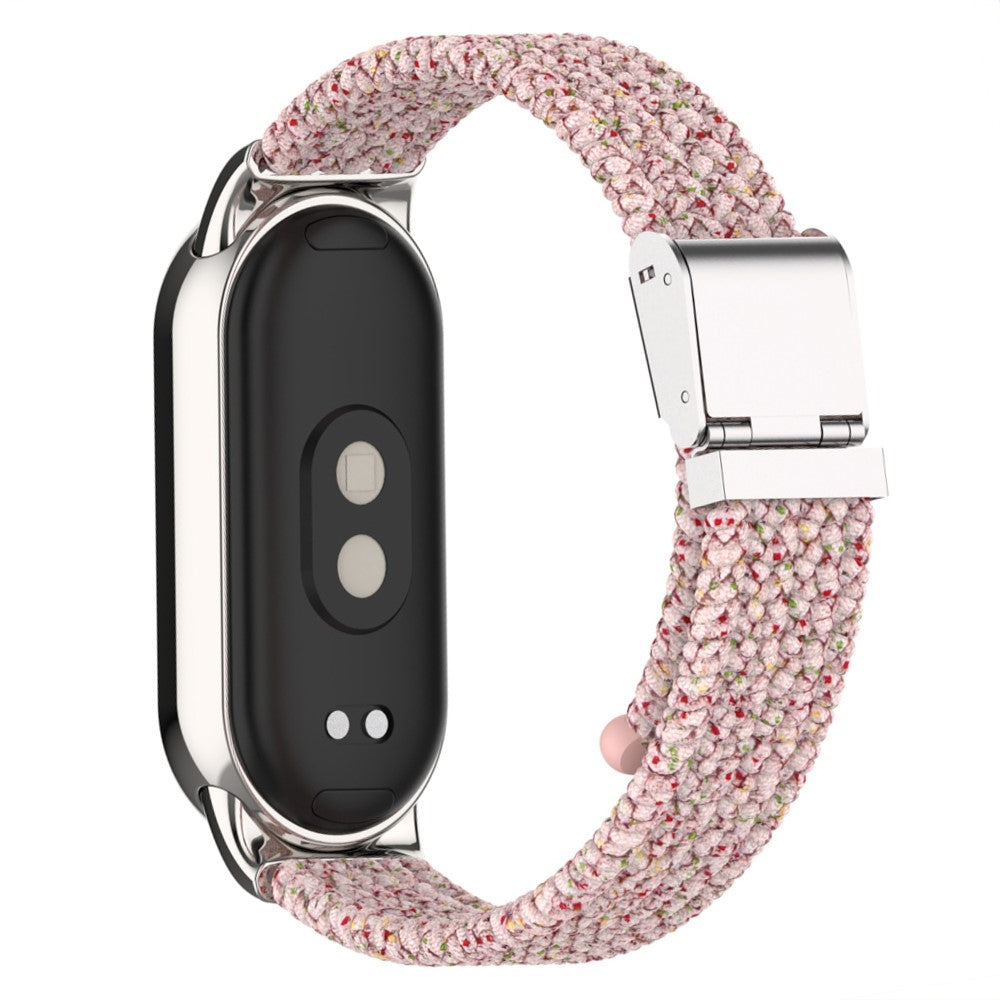 Meget Pænt Metal Og Nylon Rem passer til Xiaomi Smart Band 8 - Pink#serie_3