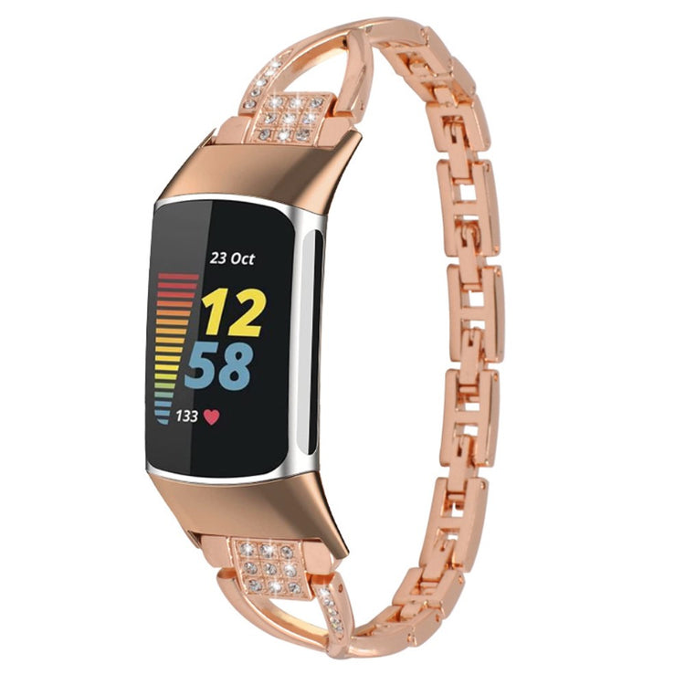 Mega Pænt Metal Rem passer til Fitbit Charge 2 - Pink#serie_1