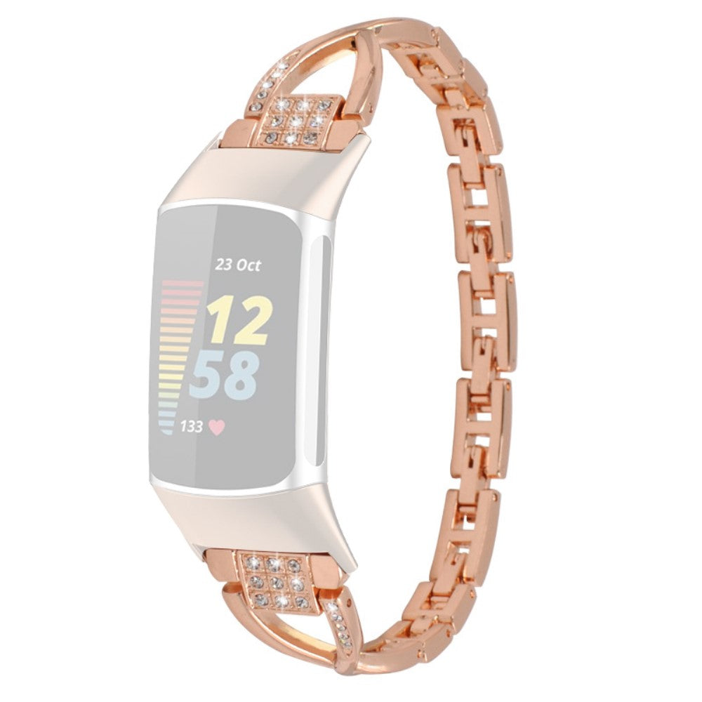 Smuk Metal Universal Rem passer til Fitbit Charge 3 / Fitbit Charge 4 - Pink#serie_1