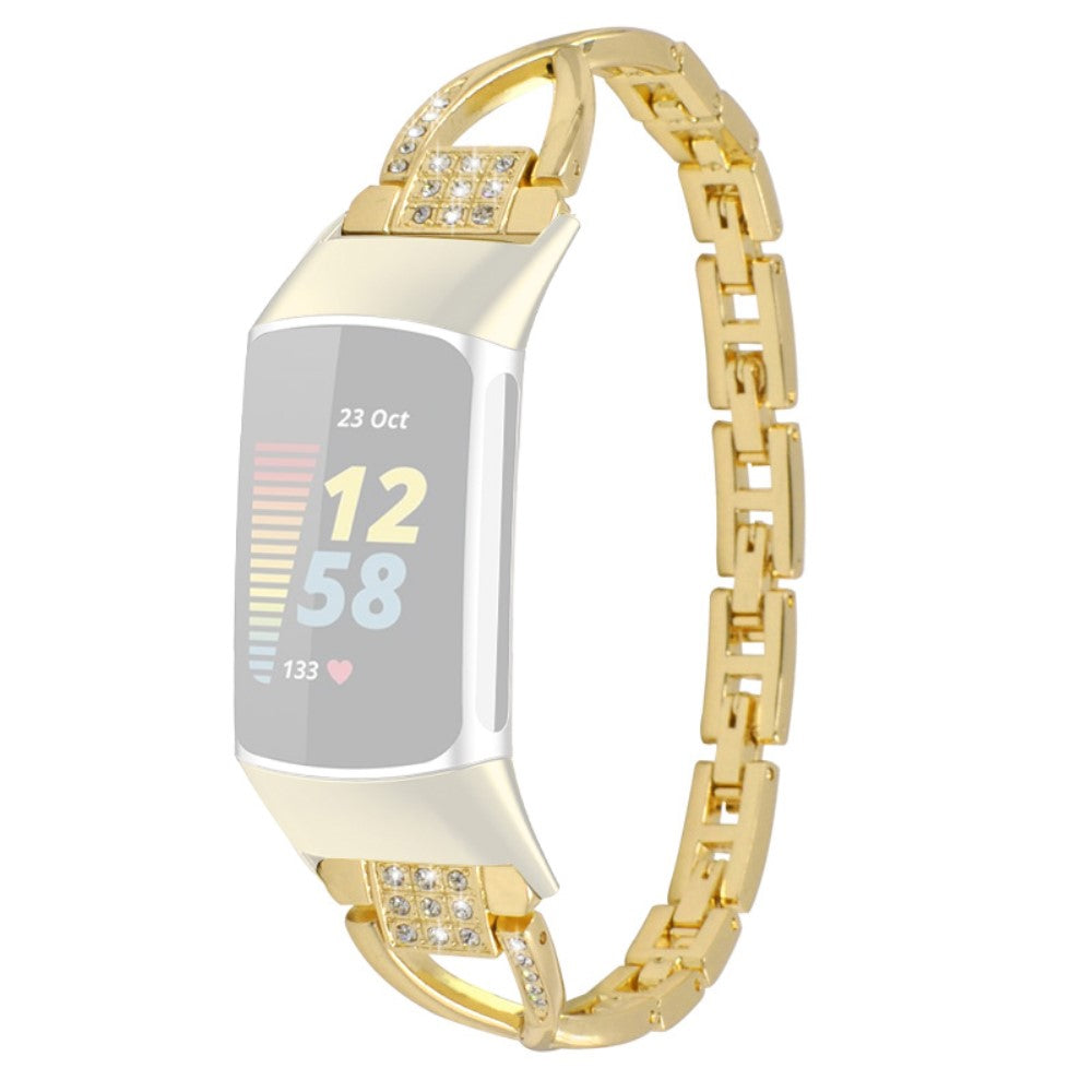 Smuk Metal Universal Rem passer til Fitbit Charge 3 / Fitbit Charge 4 - Guld#serie_2