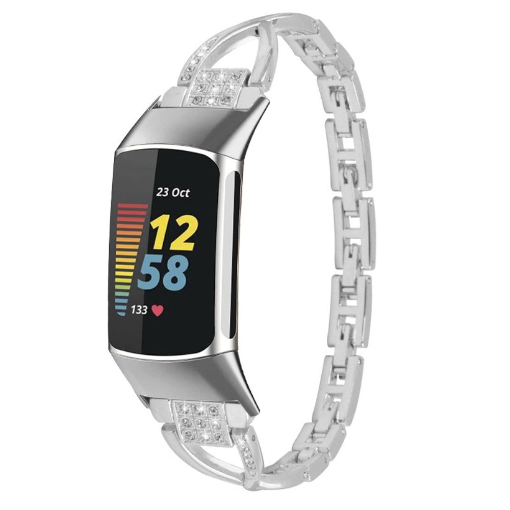 Smuk Metal Universal Rem passer til Fitbit Charge 3 / Fitbit Charge 4 - Sølv#serie_3