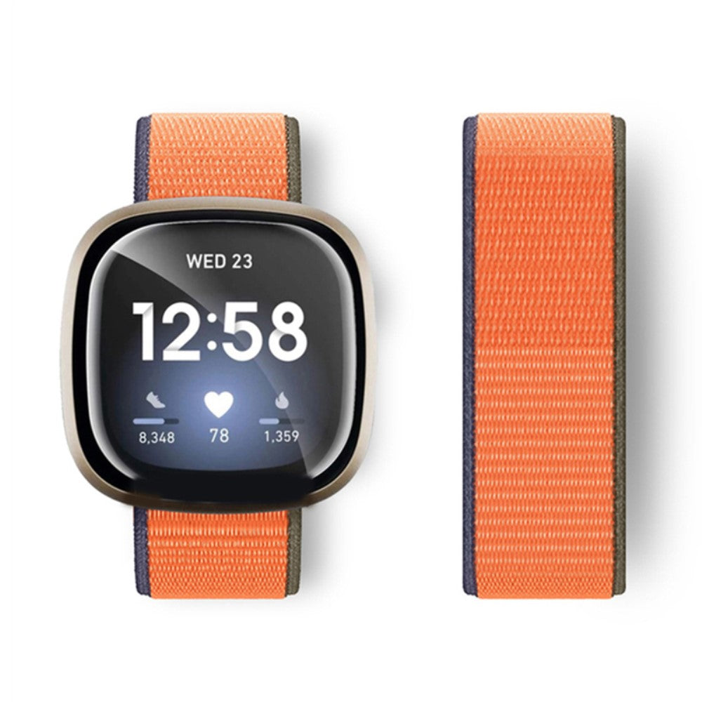 Flot Nylon Universal Rem passer til Fitbit Sense 1 / Fitbit Versa 3 - Orange#serie_13