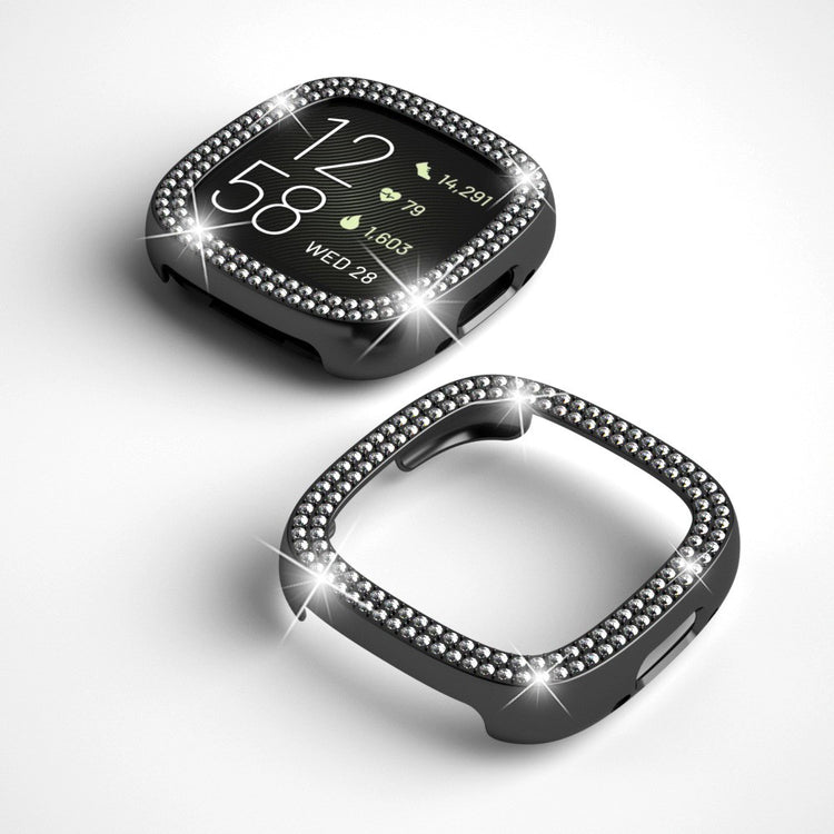Super Fint Fitbit Sense 2 / Fitbit Versa 4 Rhinsten og Silikone Cover - Gennemsigtig#serie_5