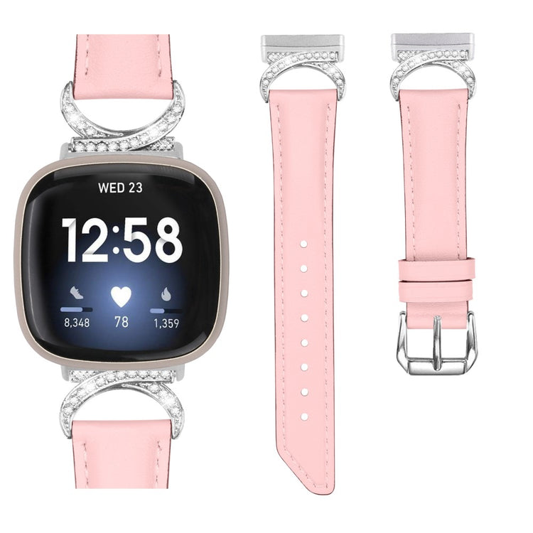 Super Godt Kunstlæder Universal Rem passer til Fitbit Smartwatch - Pink#serie_2