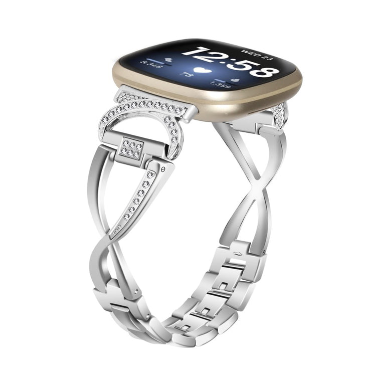 Super Skøn Metal Universal Rem passer til Fitbit Smartwatch - Sølv#serie_1
