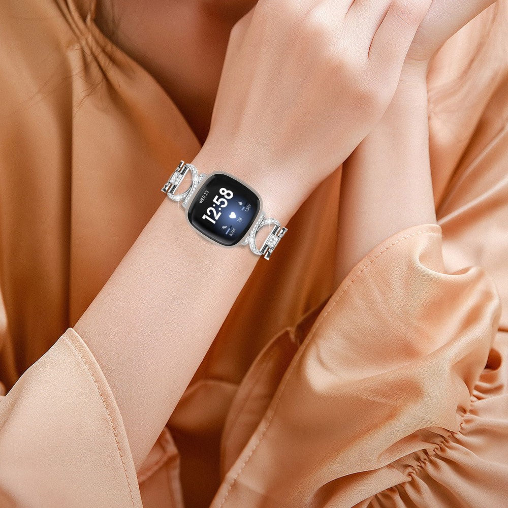 Super Skøn Metal Universal Rem passer til Fitbit Smartwatch - Sølv#serie_1