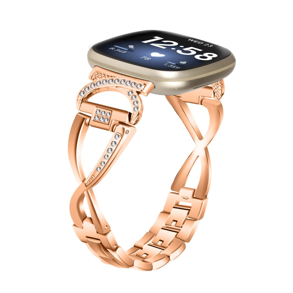 Super Skøn Metal Universal Rem passer til Fitbit Smartwatch - Pink#serie_2