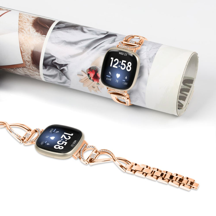 Super Skøn Metal Universal Rem passer til Fitbit Smartwatch - Pink#serie_2