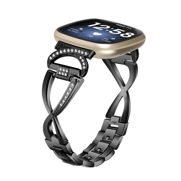 Super Skøn Metal Universal Rem passer til Fitbit Smartwatch - Sort#serie_3