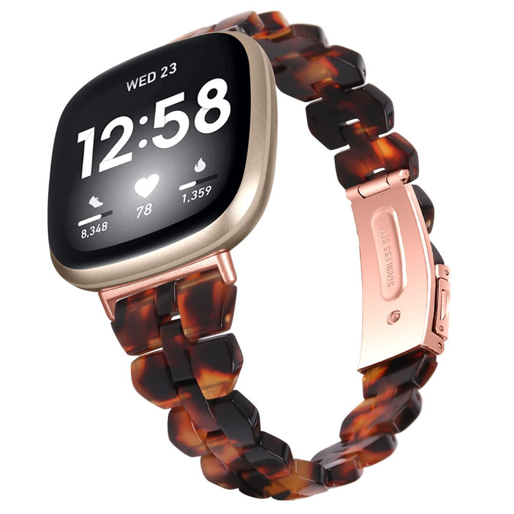 Fint Plastik Universal Rem passer til Fitbit Sense 2 / Fitbit Versa 4 - Brun#serie_1