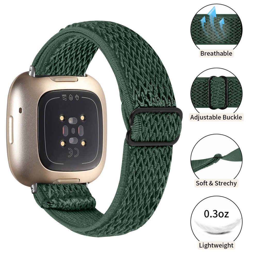 Smuk Nylon Universal Rem passer til Fitbit Sense 2 / Fitbit Versa 4 - Grøn#serie_6