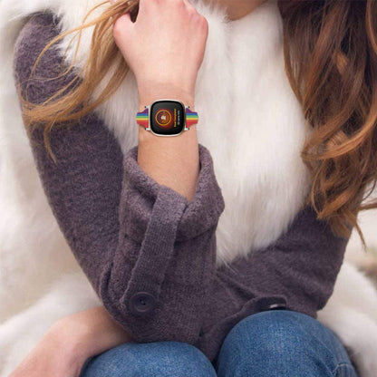 Ægte Læder Universal Rem passer til Fitbit Sense 2 / Fitbit Versa 4 - Flerfarvet#serie_2