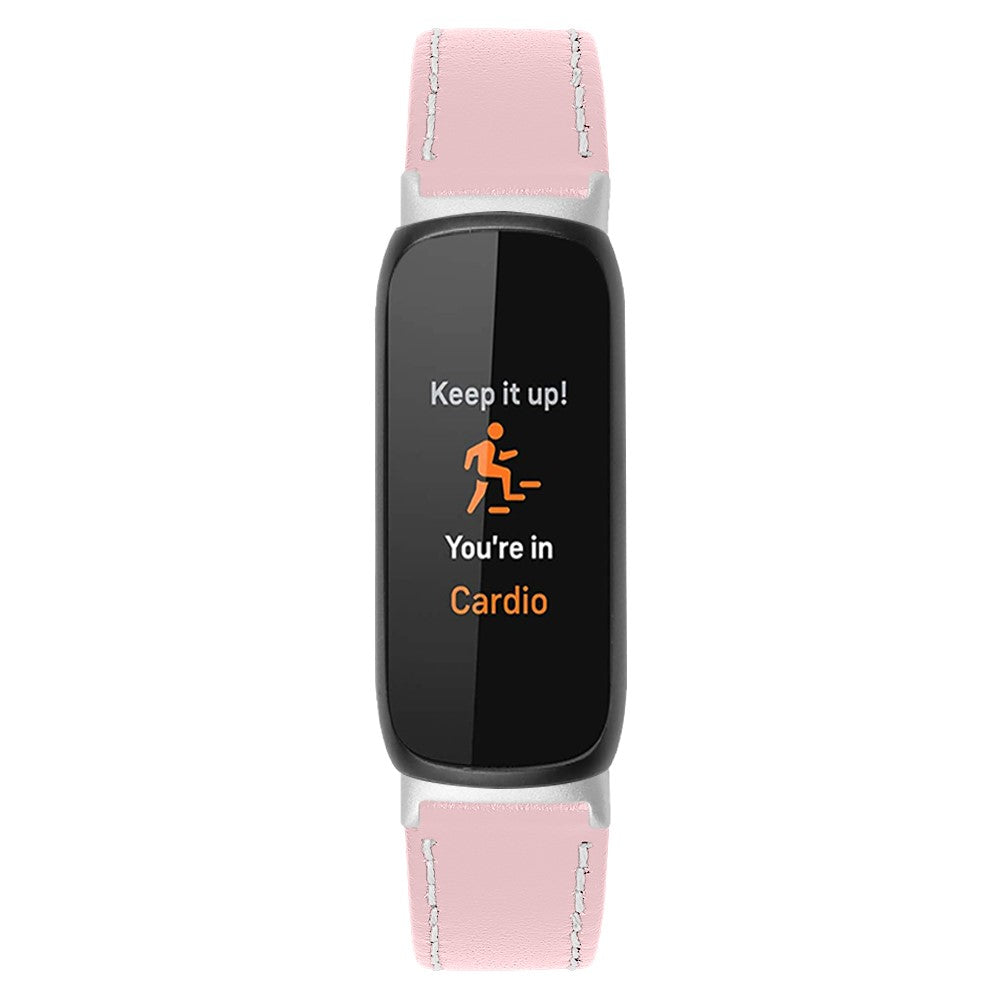 Solid Ægte Læder Rem passer til Fitbit Inspire 3 - Pink#serie_8