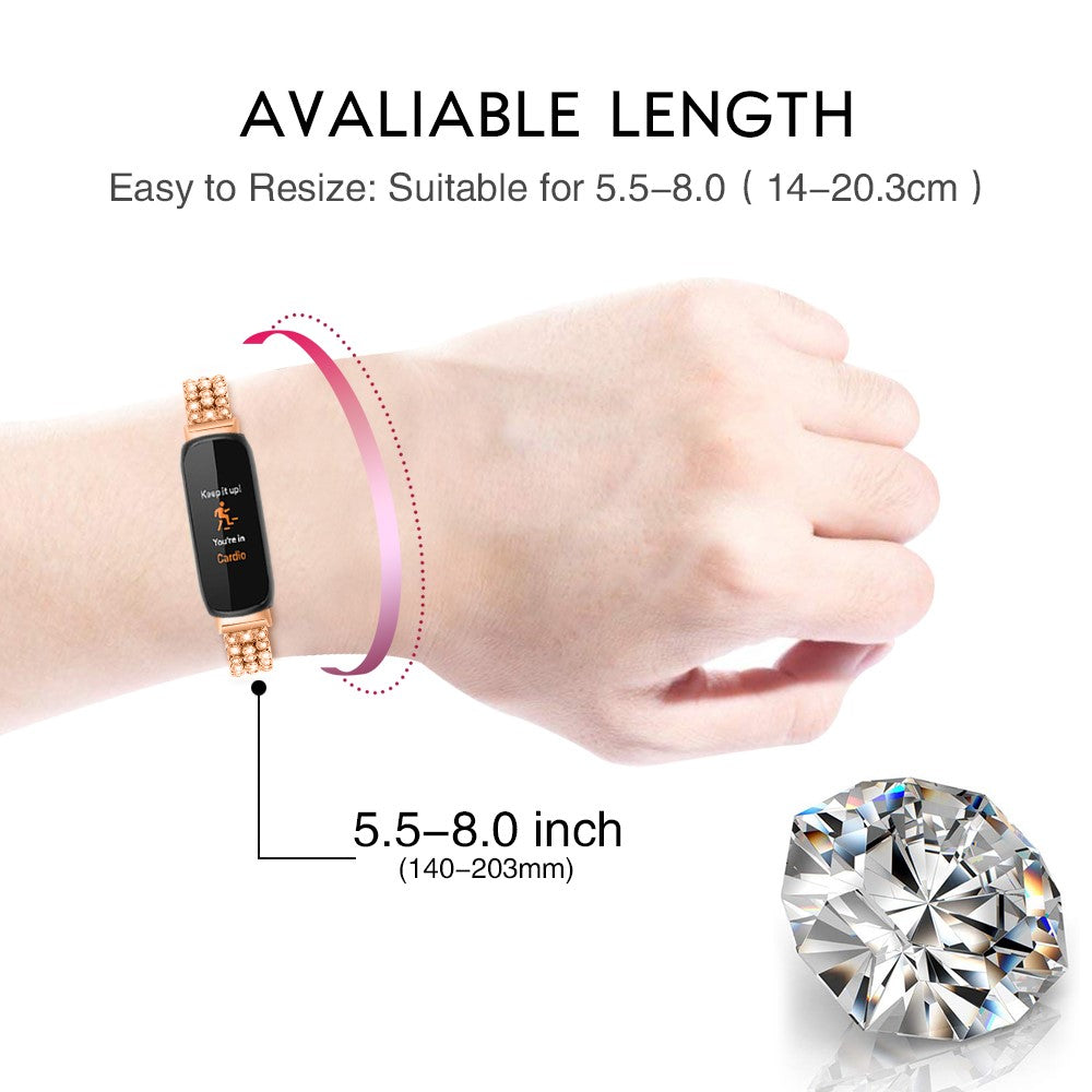 Fint Metal Rem passer til Fitbit Inspire 3 - Pink#serie_2