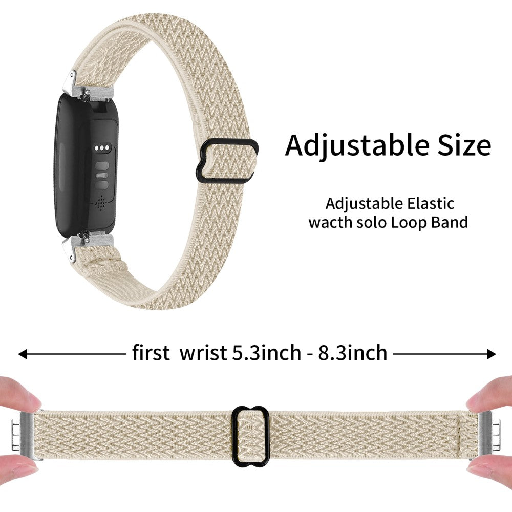 Meget Nydelig Nylon Rem passer til Fitbit Inspire 3 - Hvid#serie_10