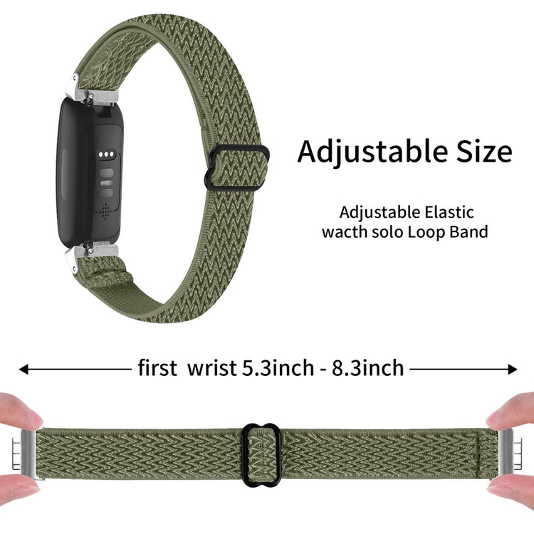 Meget Nydelig Nylon Rem passer til Fitbit Inspire 3 - Grøn#serie_8