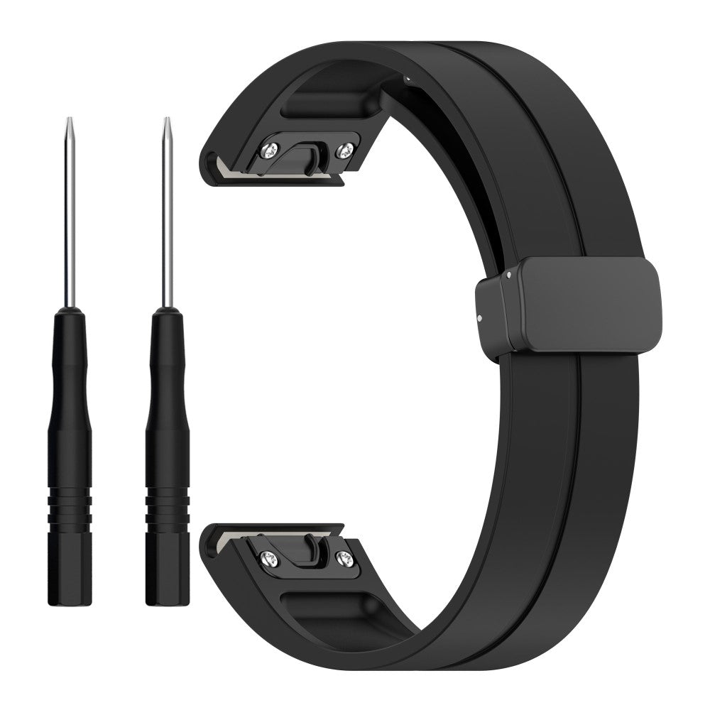 20mm silicone strap with tool for Garmin Fenix 7S / Quatix 3 / Descent MK2  - Black#serie_1