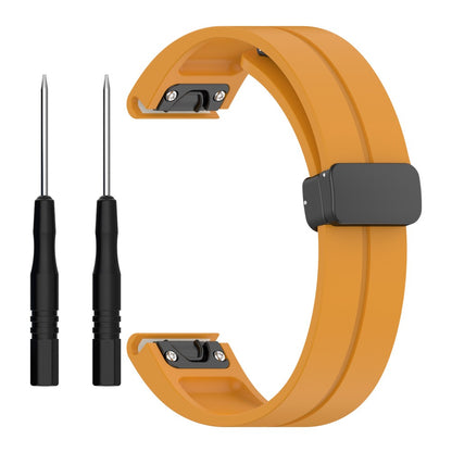 20mm silicone strap with tool for Garmin Fenix 7S / Quatix 3 / Descent MK2  - Dark Yellow#serie_2
