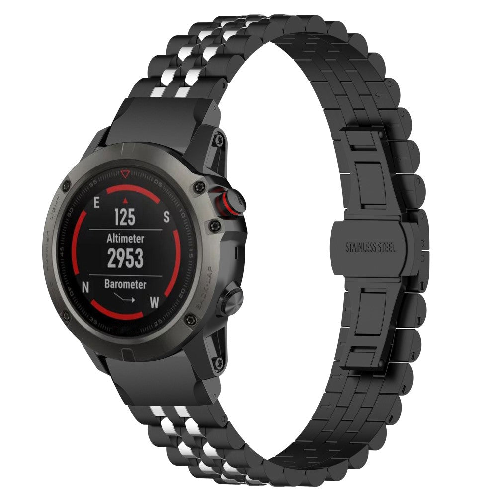 Super Kønt Metal Universal Rem passer til Garmin Smartwatch - Sort#serie_4