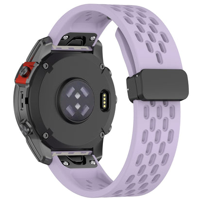 26mm multi-hole style silicone strap with buckle for Garmin Watch - Purple#serie_10