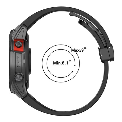26mm multi-hole style silicone strap with buckle for Garmin Watch - Red#serie_4