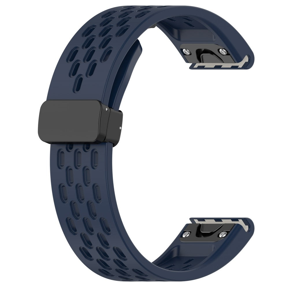 Super Smuk Metal Og Silikone Universal Rem passer til Smartwatch - Blå#serie_8