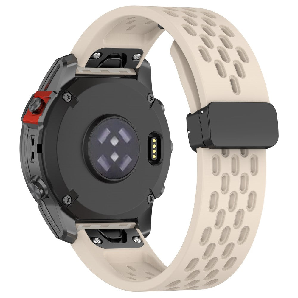 26mm multi-hole style silicone strap with buckle for Garmin Watch - Starlight#serie_9