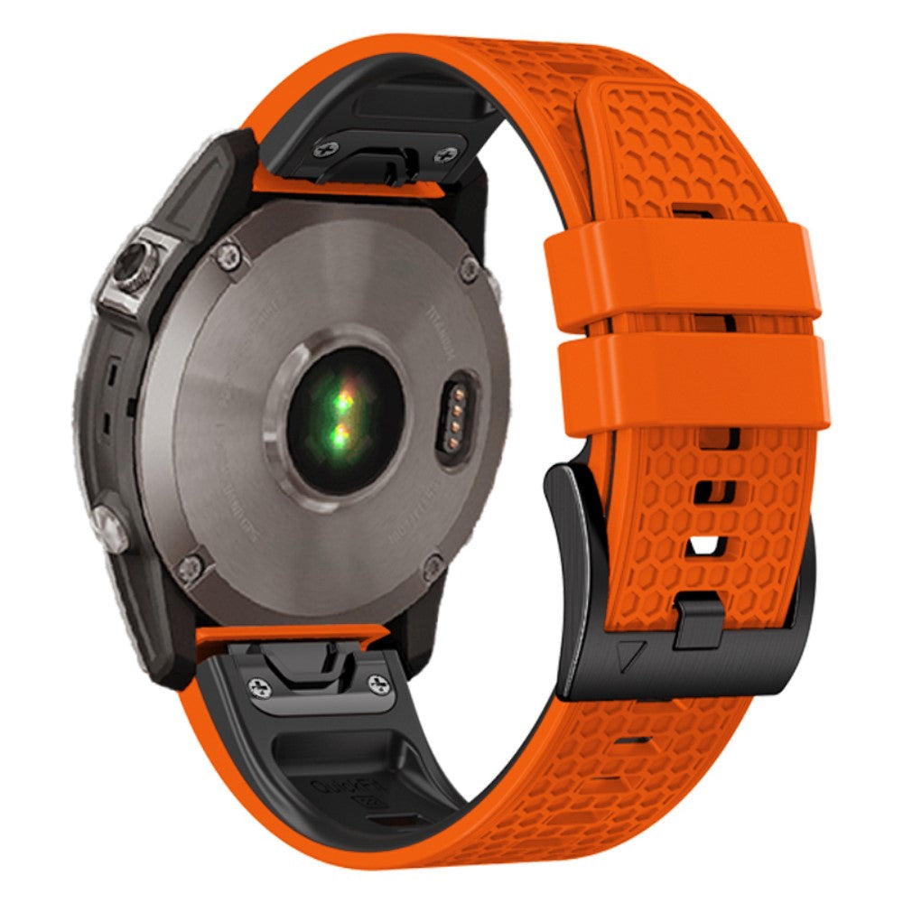 26mm dual-color dot texture silicone strap for Garmin Watch - Orange+Black#serie_4