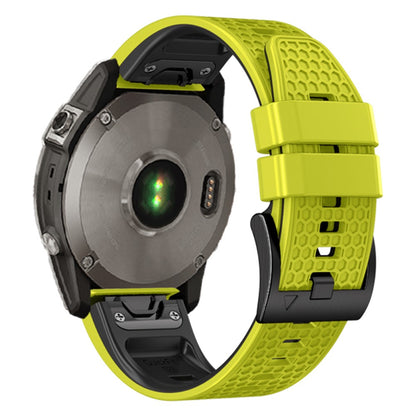 26mm dual-color dot texture silicone strap for Garmin Watch - Lime+Black#serie_8