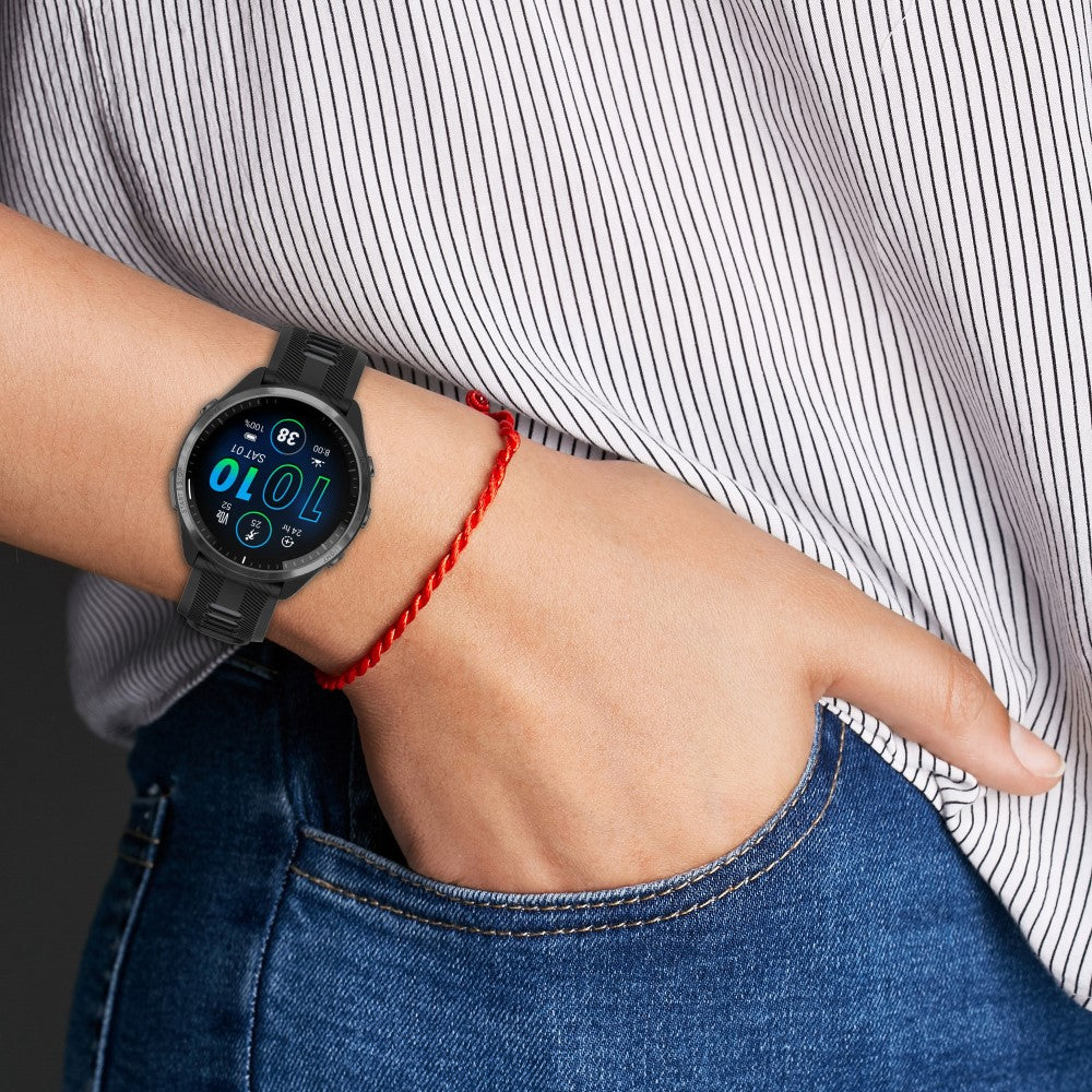 Super Slidstærk Silikone Universal Rem passer til Smartwatch - Sort#serie_1