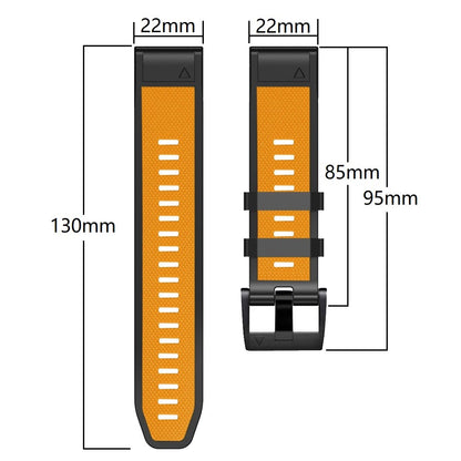 22mm dual-color lozenge style silicone strap for Amazfit / Garmin / Coros watch - Black+Red#serie_4