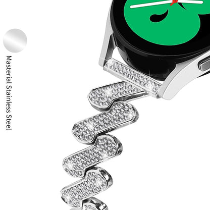 Fed Metal Og Rhinsten Rem passer til Amazfit Cheetah Square - Sølv#serie_4