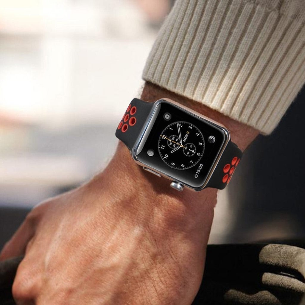 Super pænt Apple Watch Series 1-3 42mm Silikone Rem - Rød#serie_2